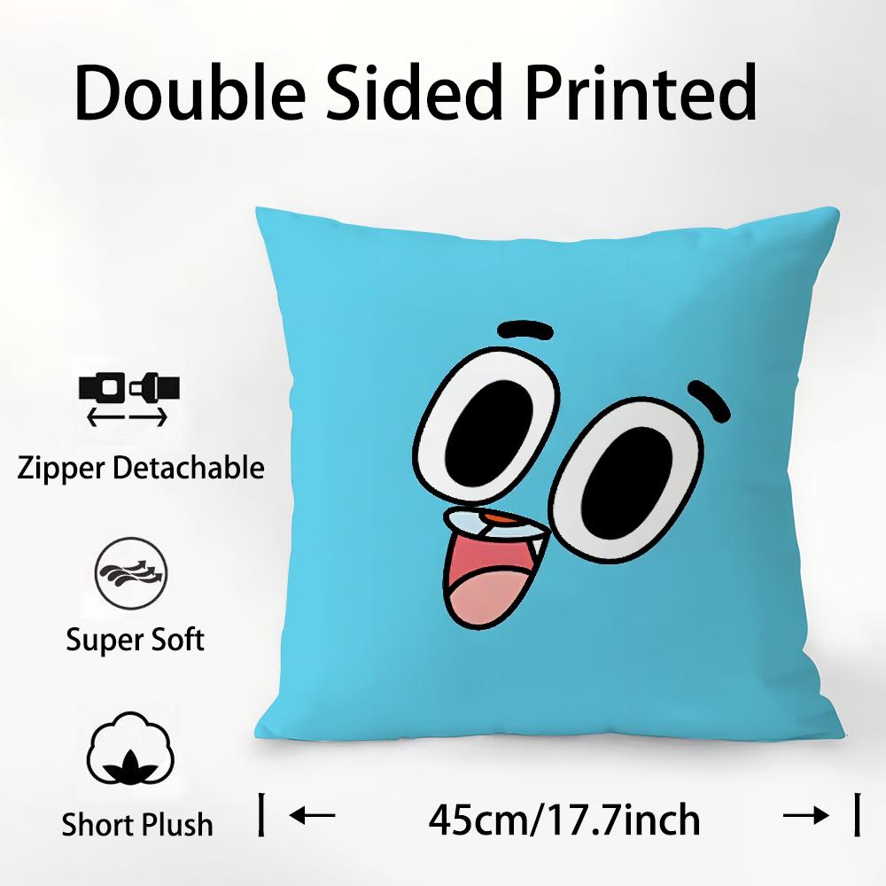 A-Amazing World Gumball Pillow Case Plush Fabric Soft Double Sided Print Sofa Cushion Cover Throw Pillow Covers