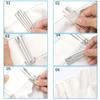 Stainless Steel Drapery Hook and Pin 4 Prongs Curtain Pleat Tape Hooks,Pinch Pleat Curtain Hooks for Pleated Drape