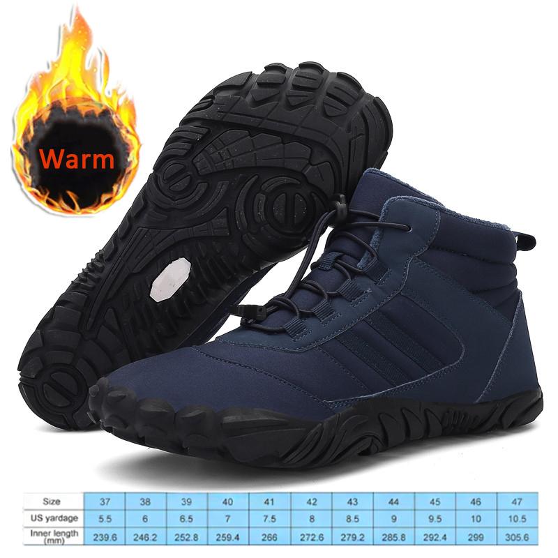 Nieuwe Winterlaarsjes Heren Sneeuw BareFoot Casual Schoenen Outdoor Werkschoenen Dames Warme Bont Heren Enkellaarsjes Heren Sneeuwlaarzen Grote Maat 47