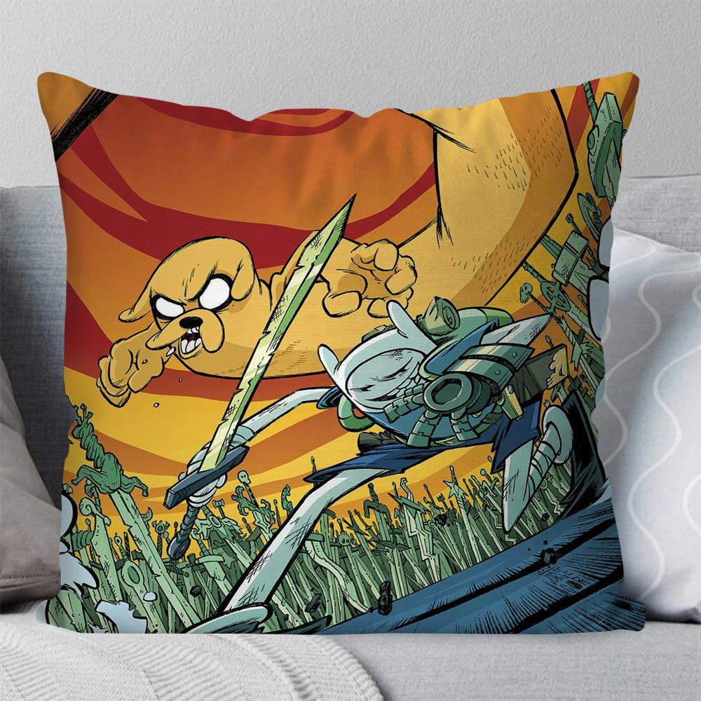 A-Adventure T-Time Comedy Animation Pillow Case Square Pillow Bedroom Sofa Leisure Comfort Car Living Room Home Decoration 40X40