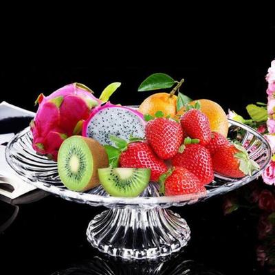 High Quality Creative Crystal Fruit Plate Plastic With Base Platter Household Kitchen Dried Fruit Melon Seeds Candy Tray Plate