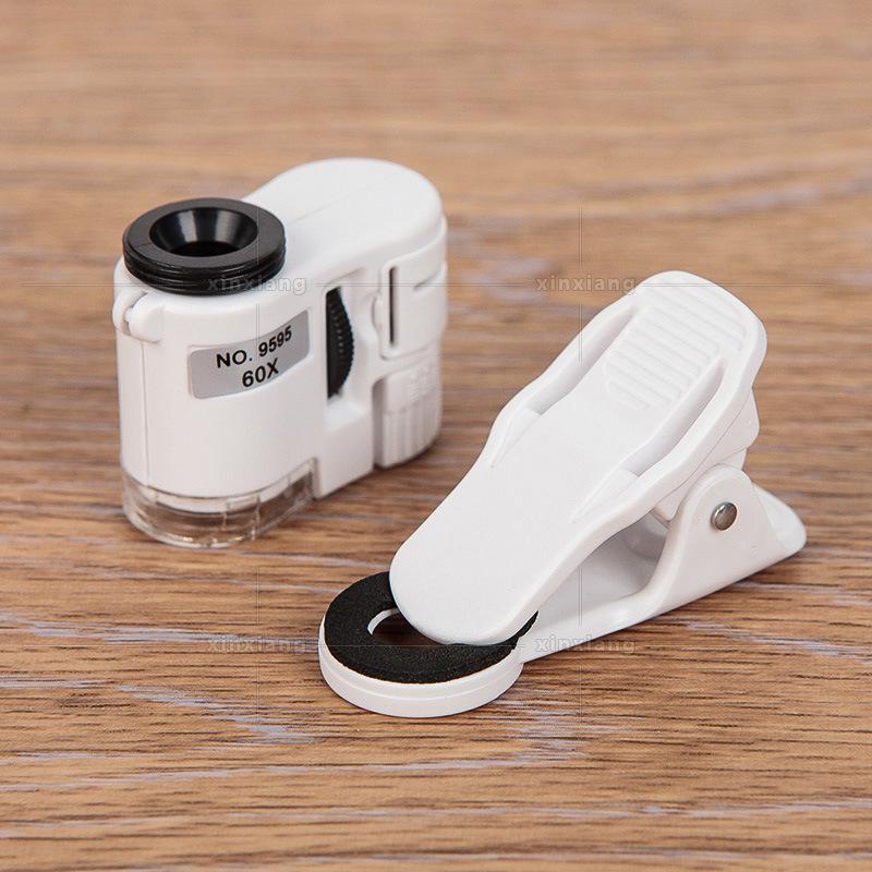 60x LED Clip-On Phone Magnifier for Photos, Videos, and Examining Tea, Antiques, Jewelry, and Gemstones