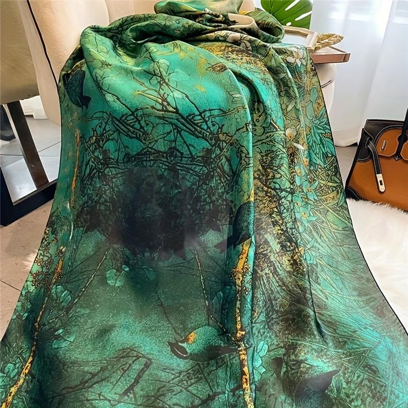 180*90cm Büyük İpek Saten Eşarp Kadın Moda Baskılı Eşarp İlkbahar ve Yaz Stilleri Yeni Şal Sarma Kadın El YENİ