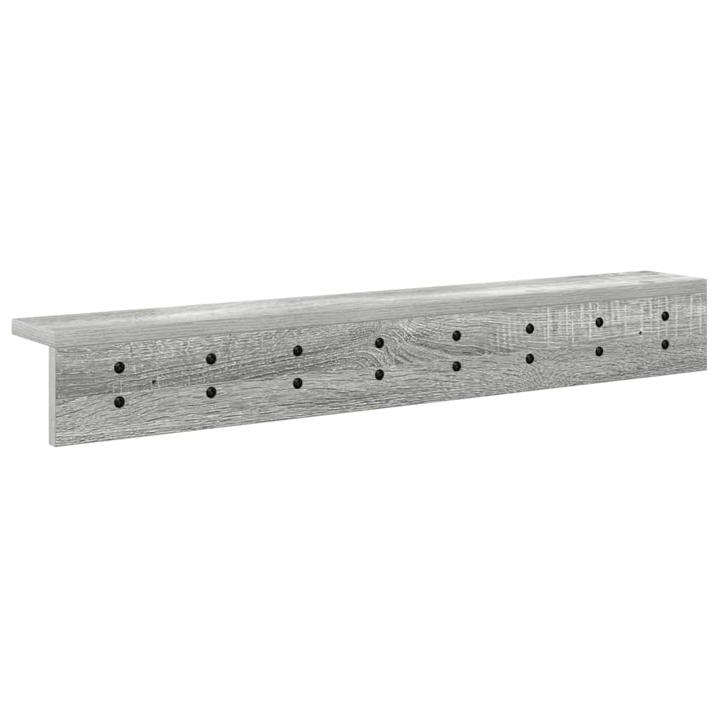 Wall Mounted Nightstand Grey Sonoma 80 x 10.5 x 10.5 cm