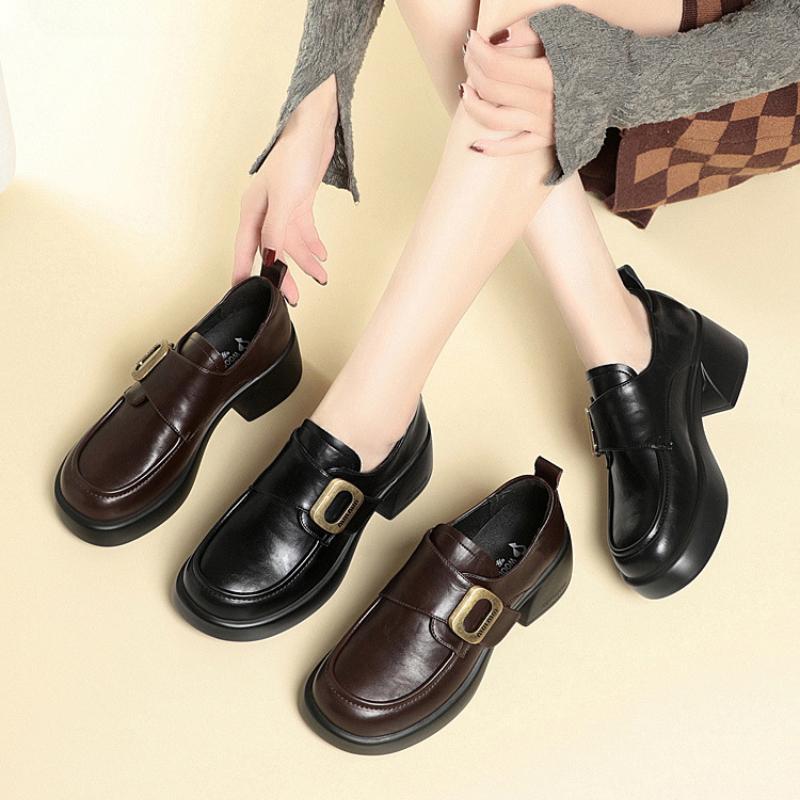 Fashion 2024 Japanese Style Lolita Shoes Women Vintage Chunky Loafers Slip On Black Single Pumps British Women Cosplay JK Uniform Shoes
