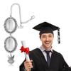 Graduation Cap Tassel Memorial Photo Charm Oval Antique Photo Chain Charm for Cap and Gown Ceremony Charm Easy to Use