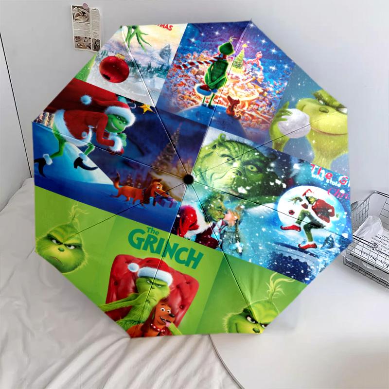 Grinch Christmas Automatic Umbrella - Suitable Travel Outdoor Portable Umbrella Birthday Gift Daily Essentials