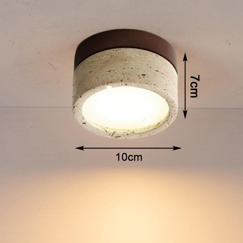 Japanese Wabi Sabi Stone LED Ceiling Light Cream Wind Living Room Restaurant Corridor Bedroom Light Room Decoration Downlights