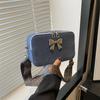 Elegant Black And Blue Stylish Bowknot Small Square Crossbody Bag For Everyday Use