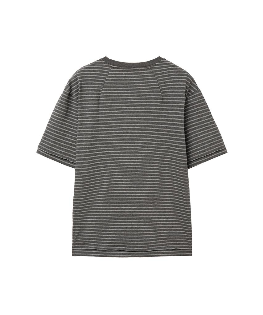 Misekiseoulmaen Darted Stripe Short Sleeve Gray