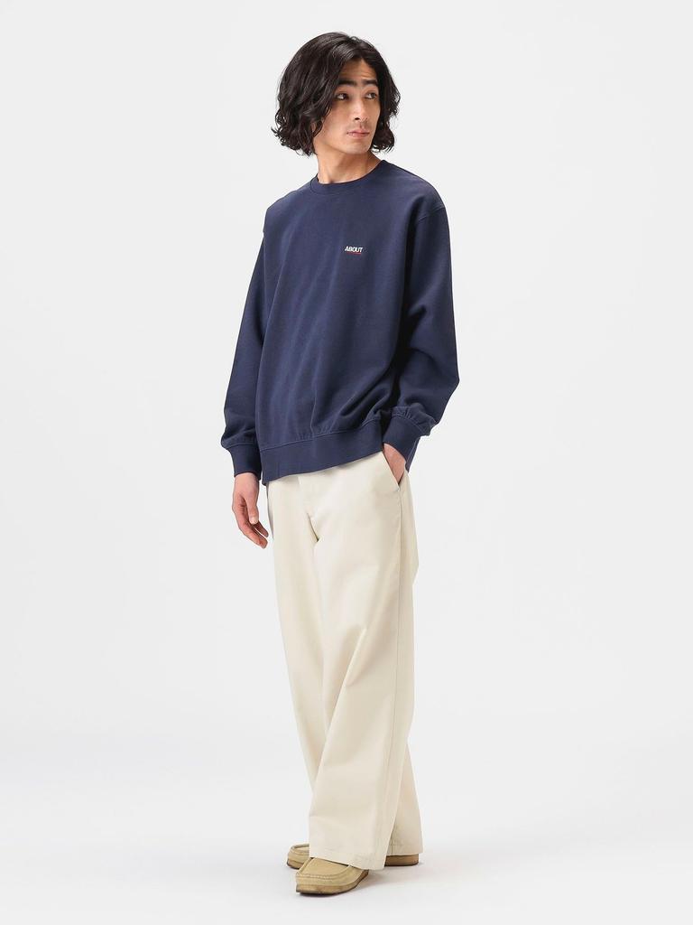 B:MING LIFE STORE by BEAMS "ABOUT" Embroidered Crew Neck Sweatshirt, Men's, Navy, L_92130453147