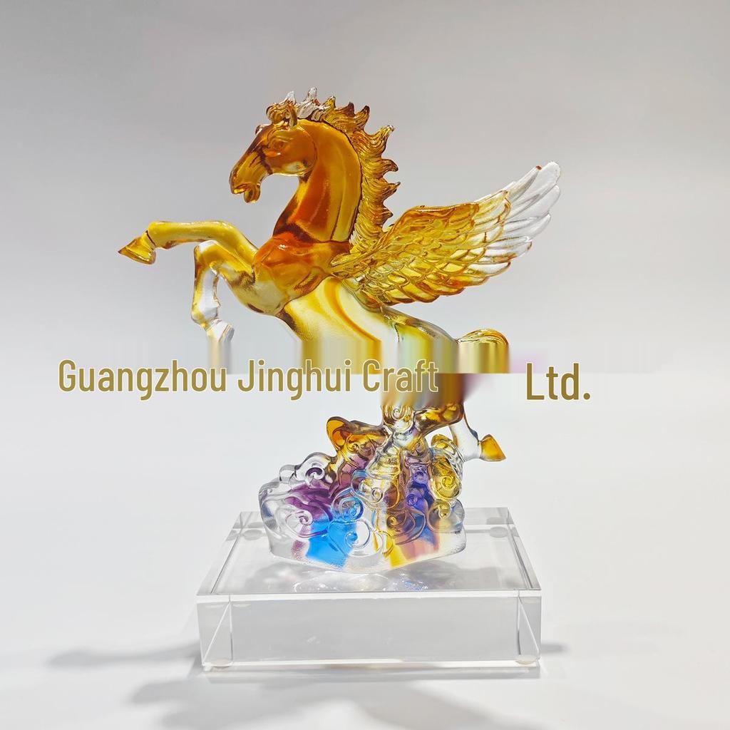 Zodiac Glazed Horse Figurine: Ancient Method - Office & Living Room Decor, Soar To Success