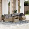 VidaXL Garden Lounge Set with Cushions 7 Pcs Beige Braided Resin 3268549