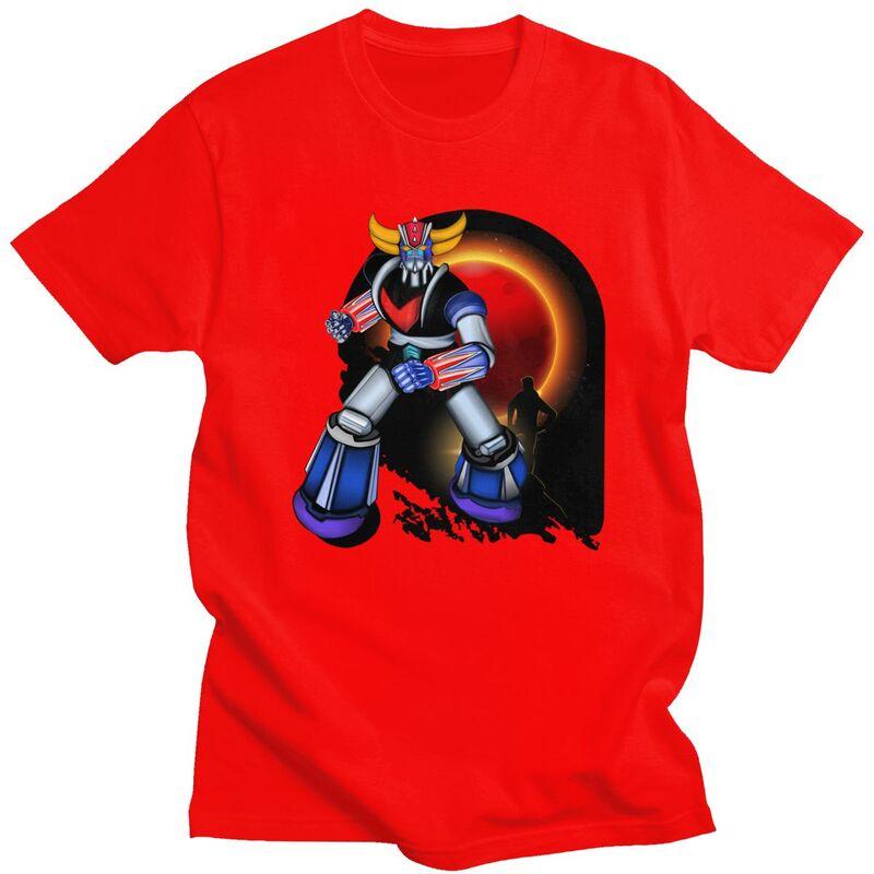 Custom UFO Robot Goldorak Tshirt for Men Short Sleeve Leisure T Shirt Cool Grendizer Goldrake Anime Tshirts Pure Cotton Tee