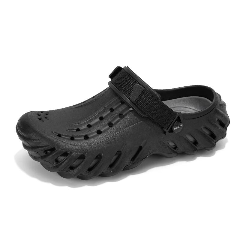 Scarpe da Ciabatta Estive da Uomo con Fondo Spesso, Traspiranti, Punta Morbida, Scarpe da Casa Antiscivolo Resistenti all'Usura, Tacco Piatto in Eva, Soletta Ammortizzata