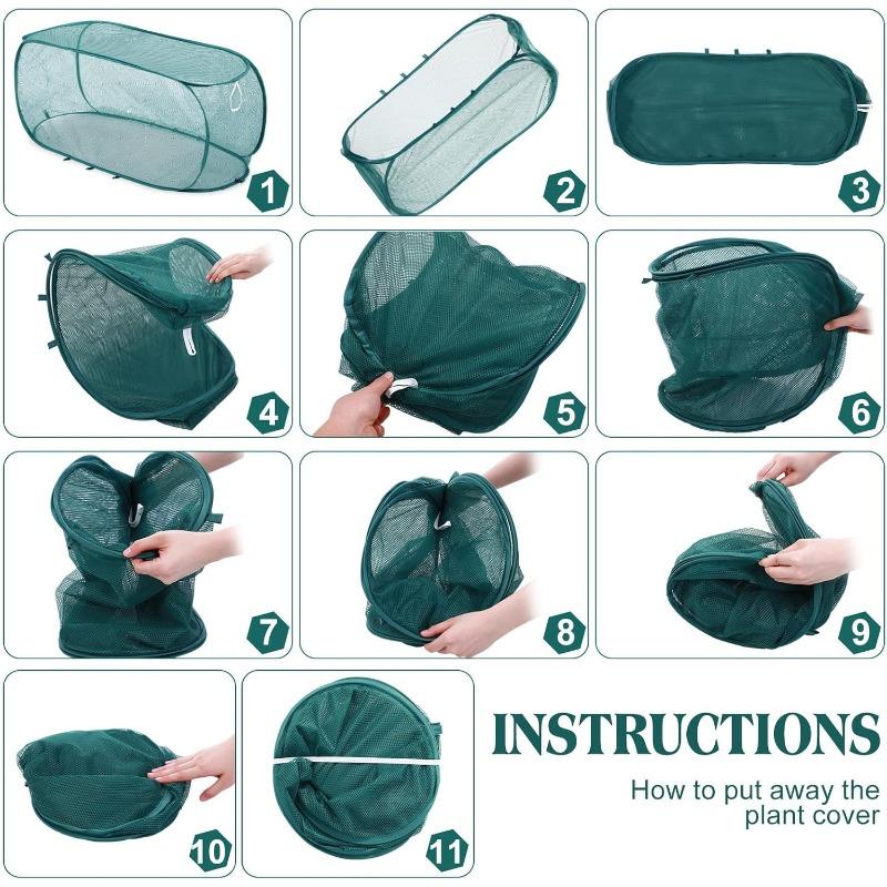 Anti-Bird Pop Up Mesh Plant Protector for Garden Vegetables with 8 Ground Nails