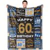 1pc 60Th Birthday Gifts for Men Best 60Th Birthday Gifts 1966 Gift Blanket Men'S 60Th Birthday Gift Flannel Blanket