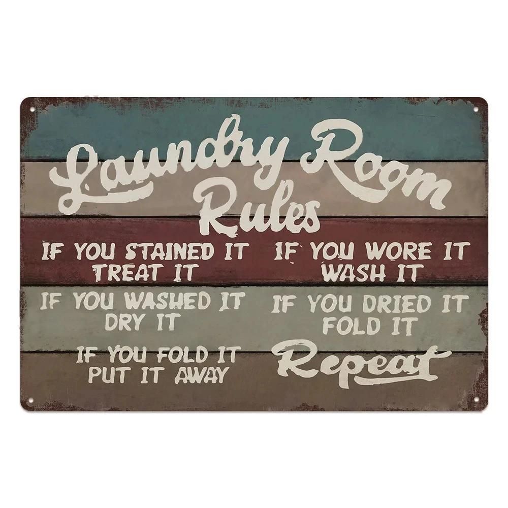 Laundry Room Billboard Vintage Metal Tin Sign Decor Funny Poster Plate Rust Decorative Plaque Tinplate Dry Clean Store Signs