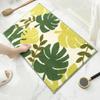 Pflanzen-Jacquard Badezimmer Kaschmir Verdickungsmatte Bad Rutschfeste Teppiche Waschbecken Badewannenseite Bodenläufer Duschraum Fußmatte Memory-Schaum 3D-Pad