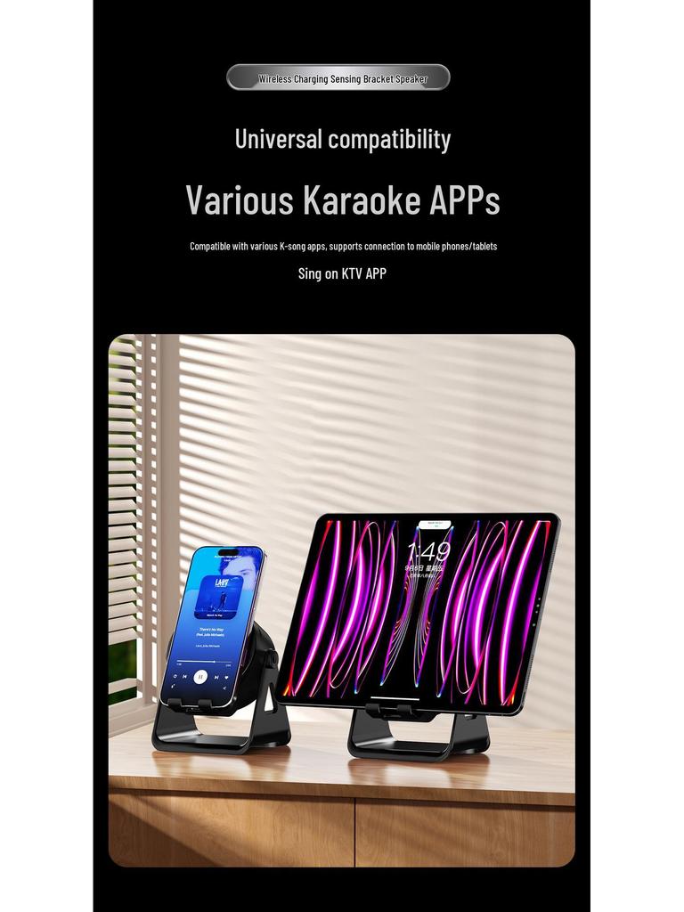 ZJ-08 Multifunctional Wireless Charger & RGB Speaker with Bluetooth and Desktop Stand
