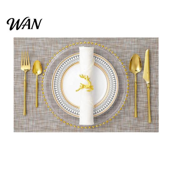 Heat-insulating Placemats Heat Resistant Reusable Non-Slip Heat-Insulating Mats Wear-Resistant Stain-Proof Dinner Plate Table Protectors for One Size A