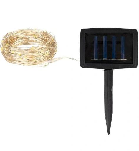 Girlanda Solarna Lampki Ogrodowe Druciki Drut Łańcuch 150 Led 15M