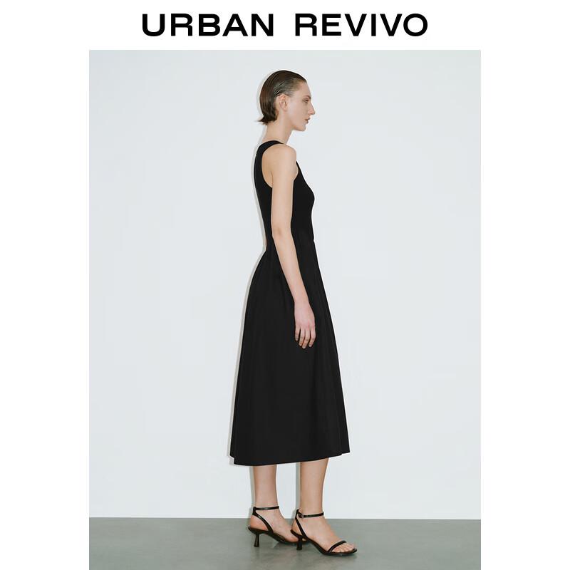 UR 2025 Summer Sleeveless Draped Patchwork A-line Dress