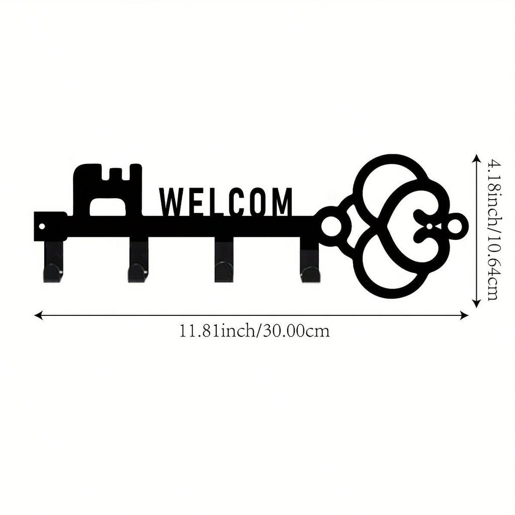 Bohemian Metal Key Holder Wall Decor with Multiple Hooks Durable Art for Home Office Porch Terrace