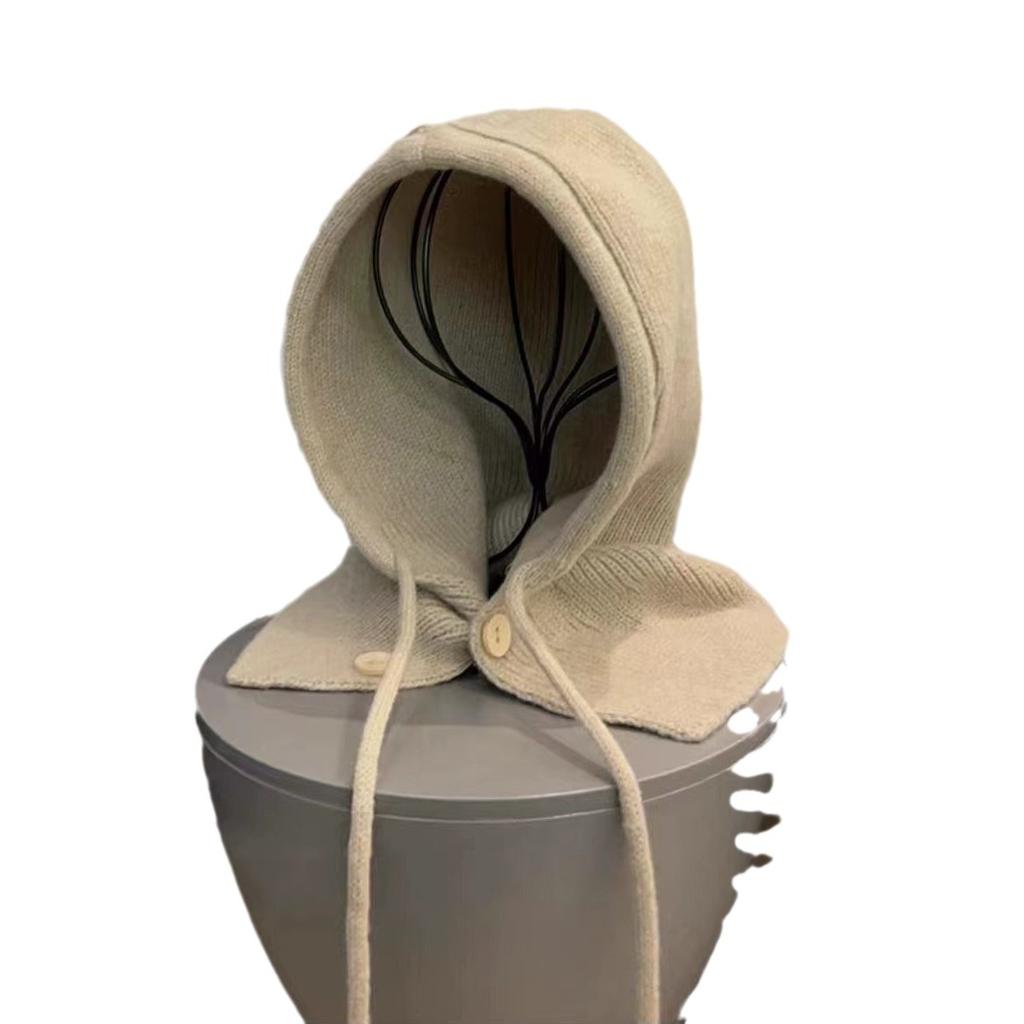 Korean Balaclava Hat Women's Winter Warm Hat Scarf Integrated Ear Protection Wool Knitted Hat