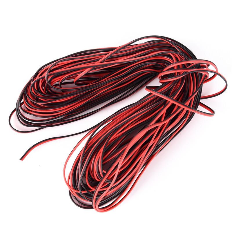 1PC 2Pin 10m Cars Motorcycle Electric Wire Cable Red/Black Connector For Led Light 2Extension Cord Pure Copper Wire