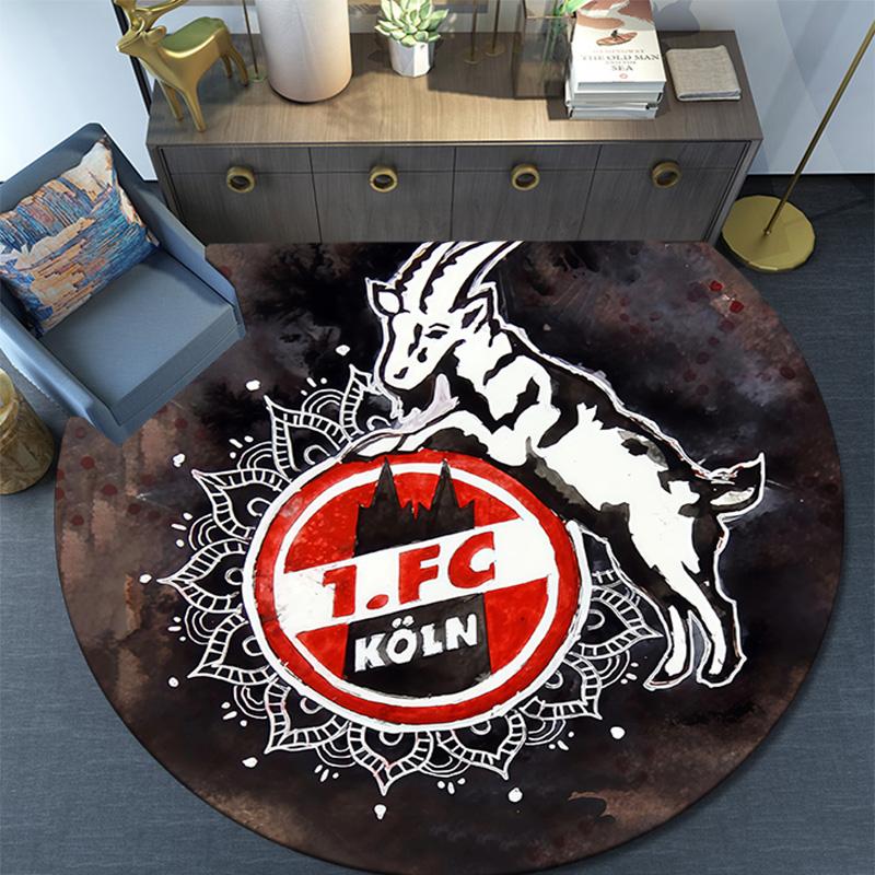 1. FC Köln Round Area Rug,Carpet Rug for Living Room Bedroom Sofa Playroom Decor,Non-slip Floor Mat