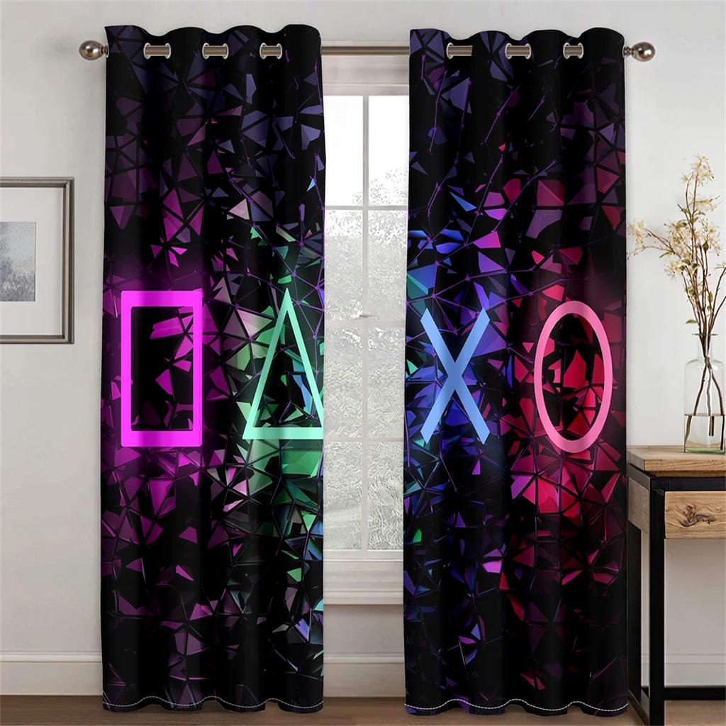 Cool Spel Esports Kontroller Design Gardiner 2 Paneler Vardagsrum Sovrum Balkong Arbetsrum Barnrum Dekorativa Gardiner