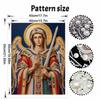 5D Framed Pearl Painting Kit Archangel Michael Guardian Sword Pattern Sparkling Bead Art Canvas Ready to Display Romantic Home Decor Gift