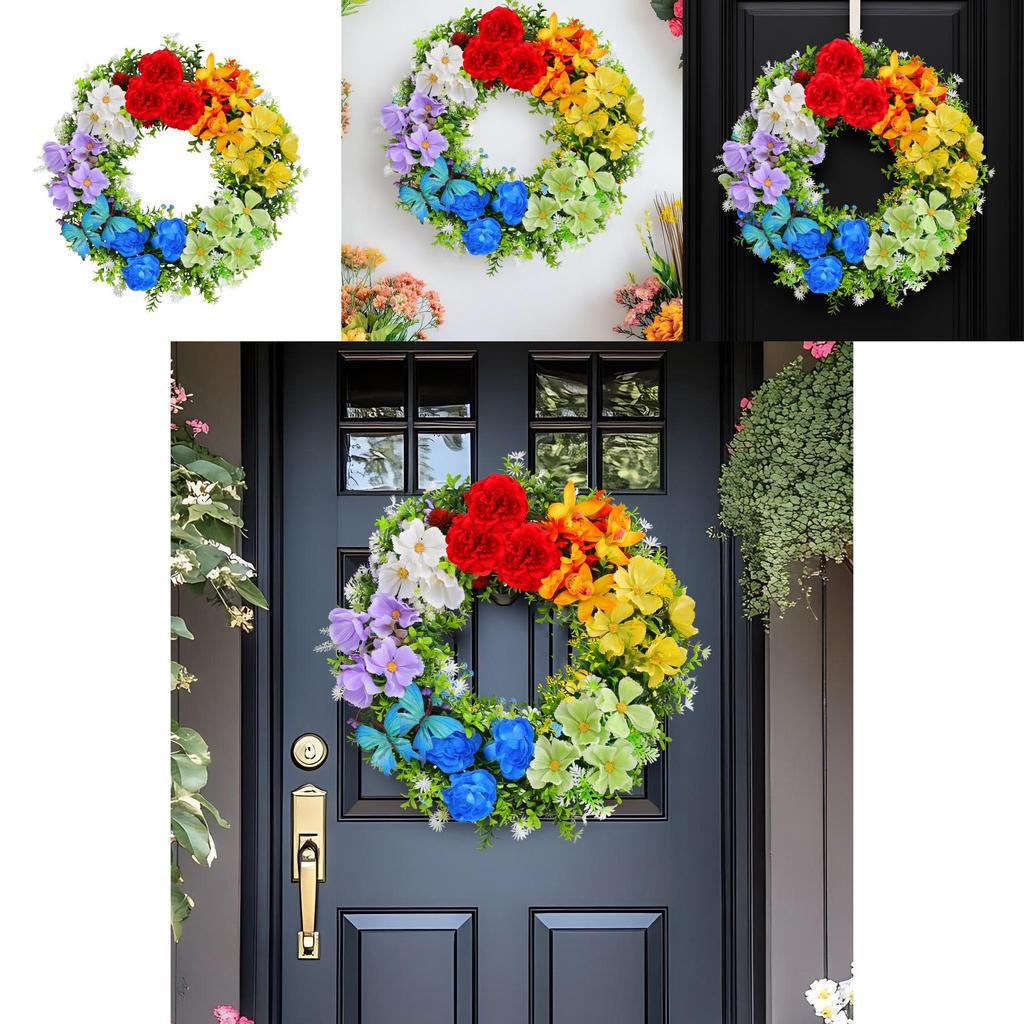 Colorful Flower Artificial Garland Door Hanging Decoration Festive Venue Prop