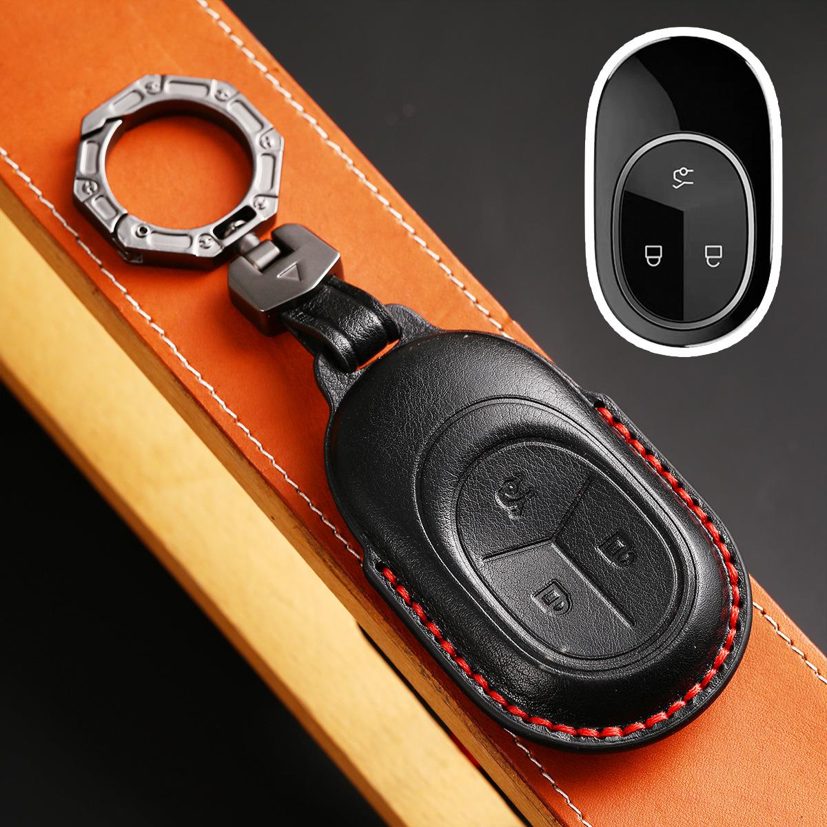 

Car key protective cover is suitable for NIO ET7 new ET5 key bag handmade leather modification чёрный