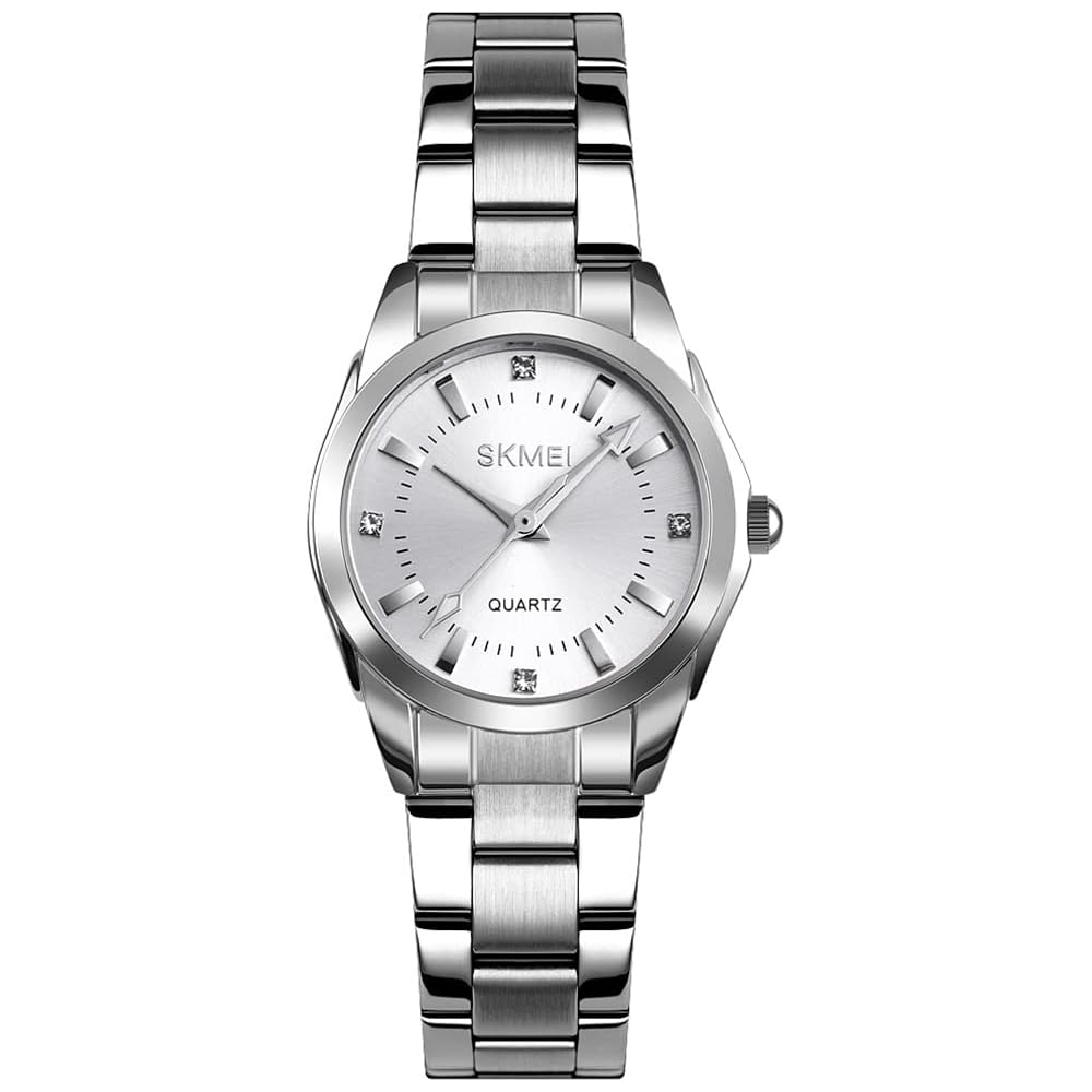 SKMEI Women s Classic Analog Quartz Watch Stainless Steel Waterproof Casual Silver