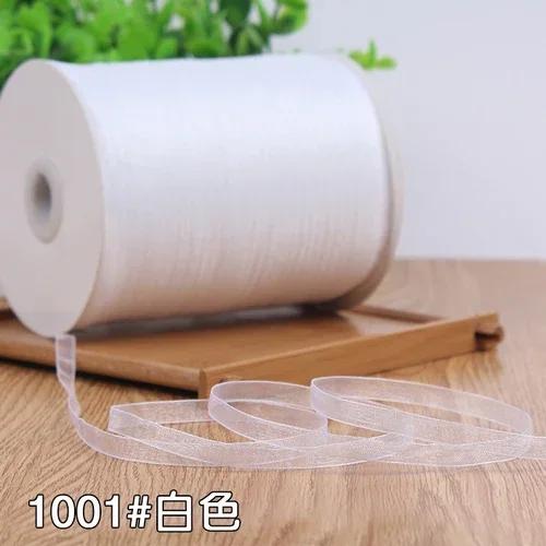 

6mm 500 Yards Silk Chiffon Organza Ribbon Wedding Party Decor Gift Wrapping Christmas New Year Apparel Sewing Fabric gift Ribbon 6mm organza ribbon