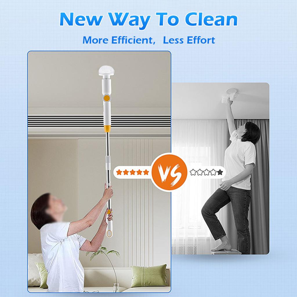 Elektryczna szczotka obrotowa, 2025 Nowa bezprzewodowa szczotka czyszcząca IPX7 Wodoodporna, Szczotka do czyszczenia prysznica z 8 wymiennymi głowicami szczotkowymi