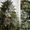 Plastic Christmas Artificial Flowers 50cm Simulated Glitter Fake Flower Glitter DIY Xmas Decorative Flowers Christmas Decor