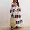 Women's Fashion Casual Bohemian Style V-Neck Long Sleeve Long Dresses Dresses