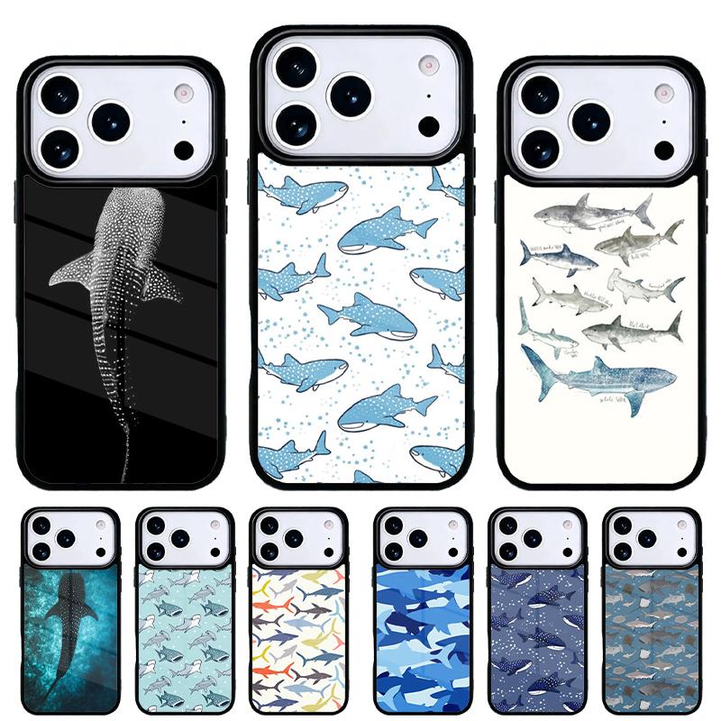 Ocean Whale Shark Swimming Phone Case for iPhone 17 Air 16e 15 14 13 Pro Max Back Cover for 12 11 Pro Coque