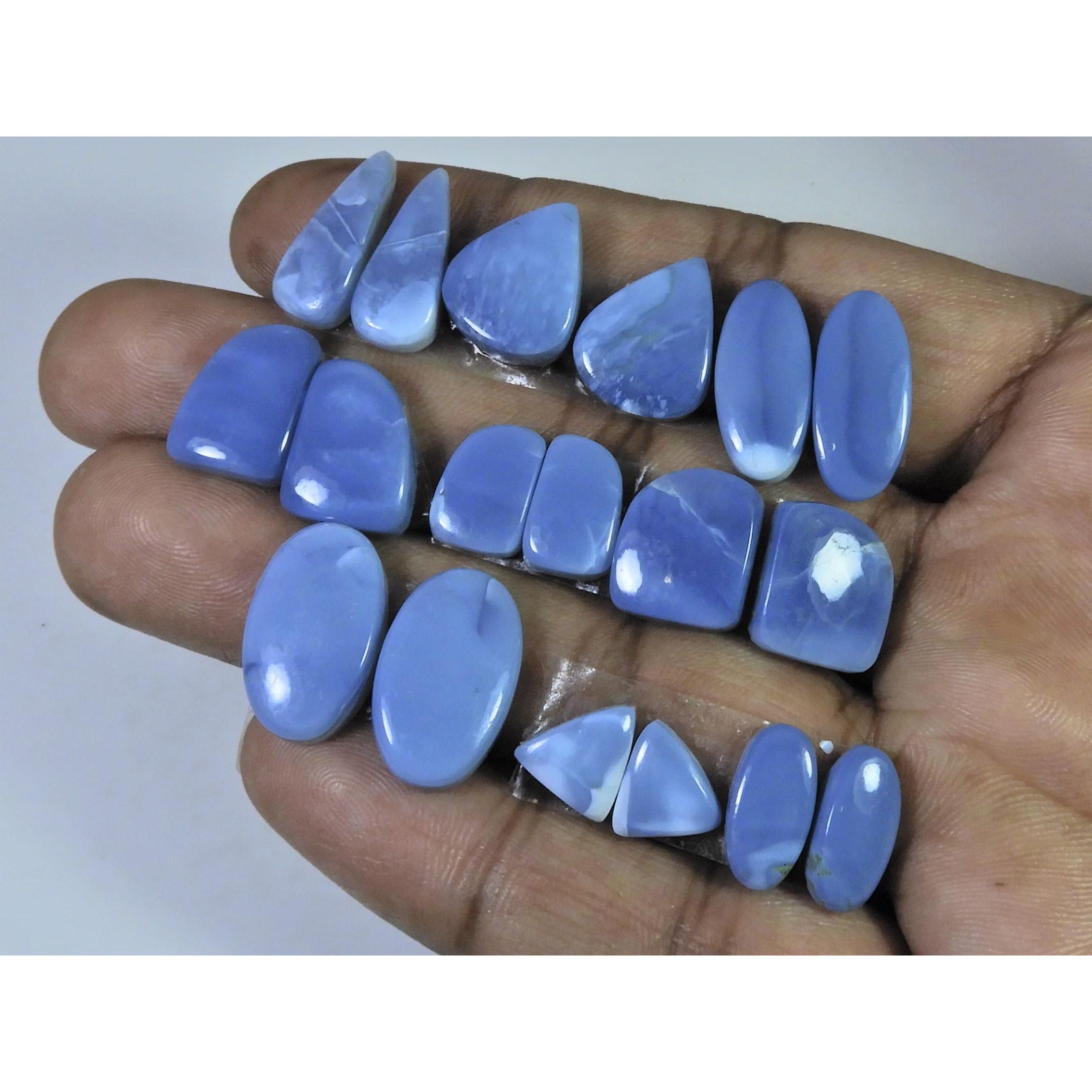 Natural Blue Opal Matched Pair Mix Cabochon Loose Gemstone 09 Pair Lot C-2039