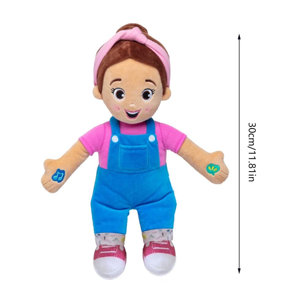

12 Inch Rachels Cute Plush Doll Toy Rachels Speak and Sing Interactive Doll Gift Cartoon Style Children Rag Doll синий
