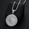 Europe, America, Jewelry, Gold-plated Diamond Round Brand Lion Head Pendant Fashionable and Exquisite Men's and Women's Jewelry Accessories