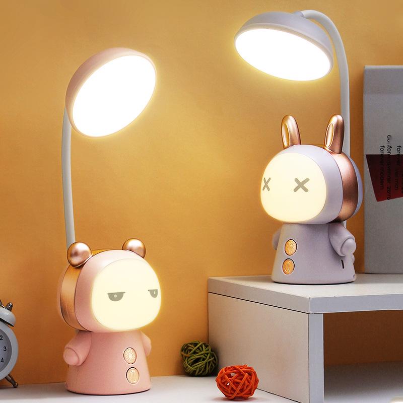 Cartoon LED Eye-Protection Rechargeable Desk Lamp & Night Light