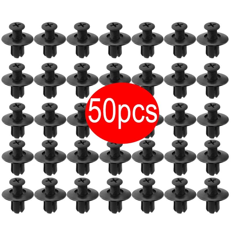 8mm Plastic Rivets Fasteners Screw Car Bumper Fender Black Rivet Car Fastener Clips for Toyota Focus Kia Nissan Accessories