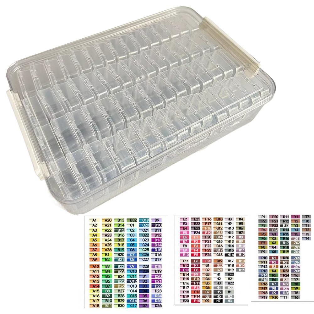 Large Capacity Fuse Beads Organizer 60 Small Boxes with Cover Bean Storage Box Transparent Square Design Jewelry Container