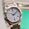 [USED] Good condition SEIKO Lucia Round Date Silver Women's Watch 1201