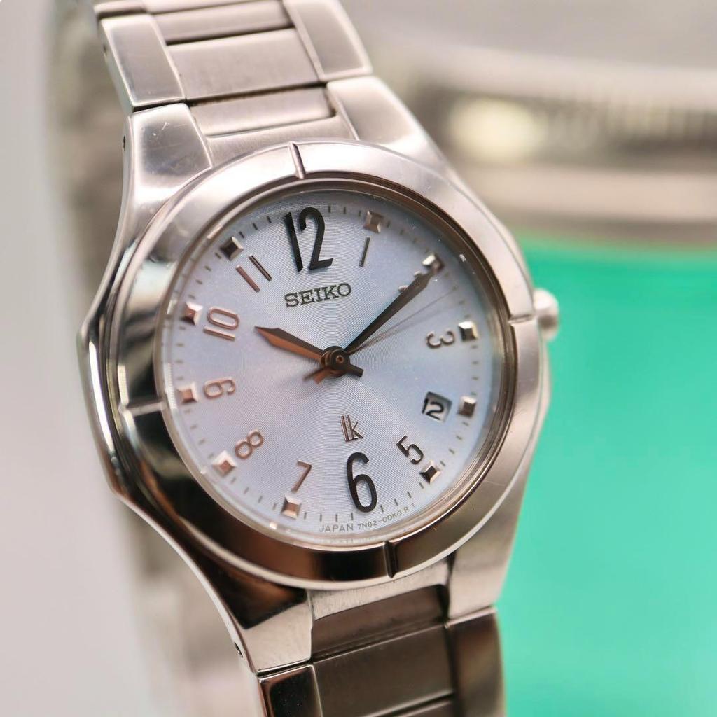 [USED] Good condition SEIKO Lucia Round Date Silver Women's Watch 1201
