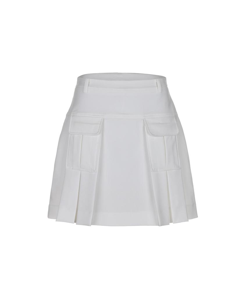 LAUV Out Pocket Pleated Skirt_White